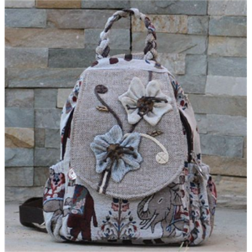 Chinese Style Light Canvas Backpack