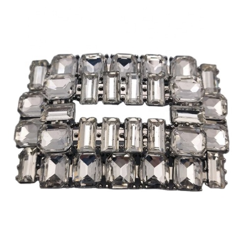 Boucle de chaussure brillante quadrilatère