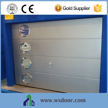 Aluminum Garage Door Panel With Round Windows