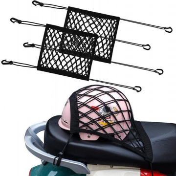 Motorcycle Helmet Storage: Rear Seat Net Cover Bag