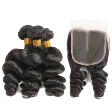 X-TRESS RUIMEI Loose Weaves 100% Cuticle Aligned Brazilian Hair Human Hair Extension Natural Human Hair Bundles With Closure