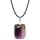 Amethyst 25x35 mm Collier pendentif en pierre rectangulaire pour femmes hommes