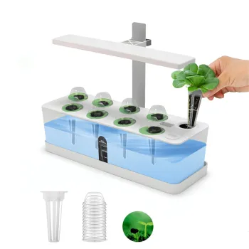 Indoor Table Top Herb Garden Planter with LED Grow Light for Hydroponic Systems