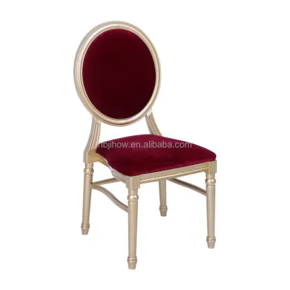 Resin Round back velvet cushion louis wedding chair for party  rental