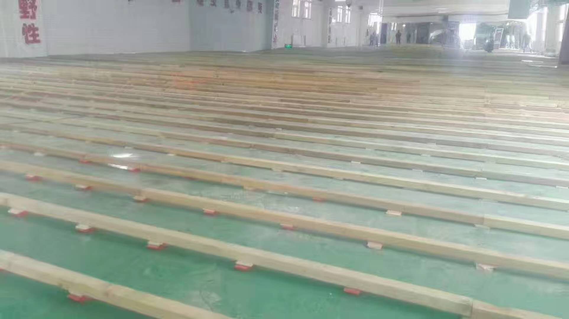 FIBA Approved Double Pattern Wooden Sports Flooring