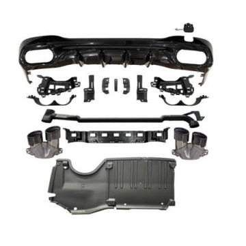 C-Class W206 C43 AMG Rear Diffuser with Black Tips