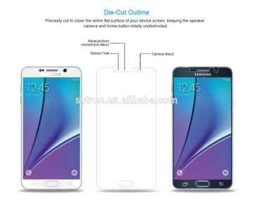 factory supply tempered glass screen protector for samsung note5/note5 edge screen protector