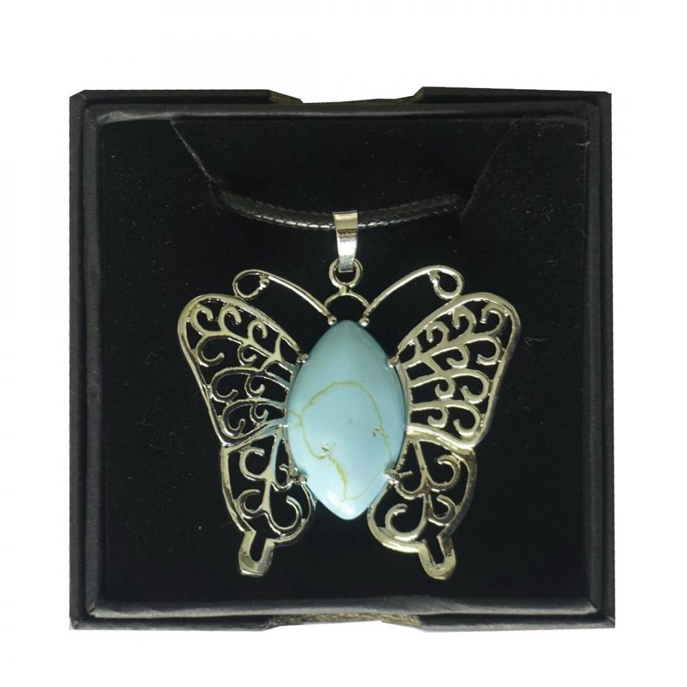 Papillon Gemstone Pendentif Collier Pour Femmes Filles Belle Animal Cristal Colliers Bijoux