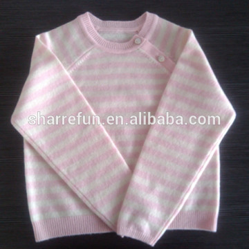 professional manufacturer wholesale 12gg striped pure cashmere baby sweater