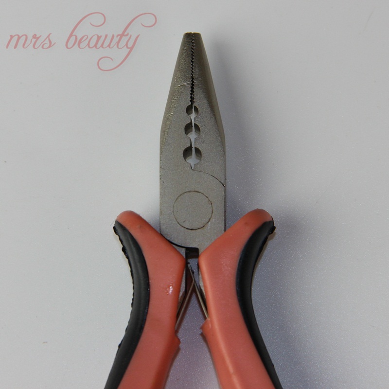 Hair Extension Pliers for Micro Rings 3 holes I Tip Hair Extensions Tools 1pc Forceps for Nano Rings Stainless steel metal Tongs