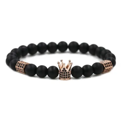 Imperial Charm Men's Custom Gemstone Bead Bracelet