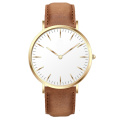 Minimalist Men's Leather Quartz Analog Watch