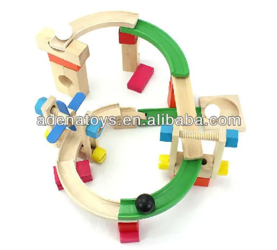 Wooden kids Assembling educational DIY toys roller coaster track