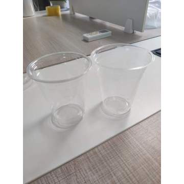 Transparent PLA Biodegradable cup with lid cold drink