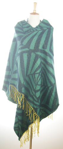 Dames acryl Jacquard Poncho met dierlijke patroon