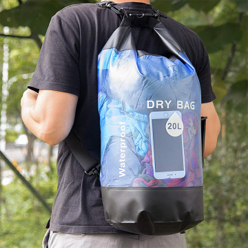 Transparent PVC Dry Bag Backpack with Logo - Waterproof & Floating for Outdoor Activities