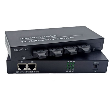 Gigabit Ethernet Switch Fibre Media Media Converter 4 Port Sc 2 RJ45