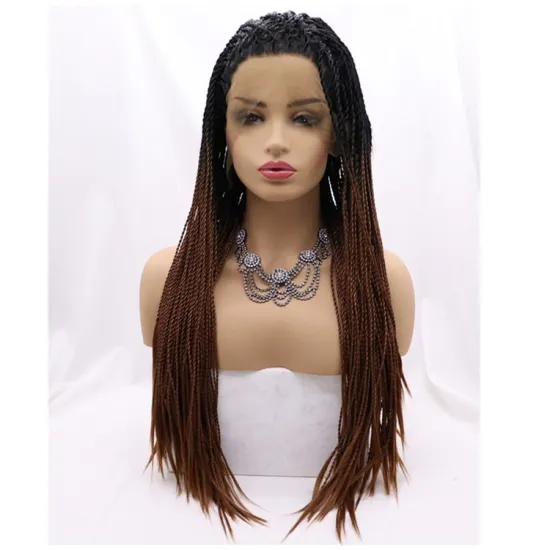 2021 synthetic cheap wig braid for black women twist braid wigs frontal dutch braid wig