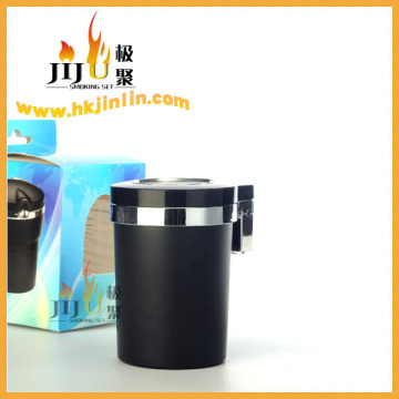 JL-050S Yiwu jinlin Hot sale Fashion Cylindrical plastic with LED cigarette Car ashtrays wholesaler