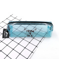 Colorful translucence square shape cat style pencil case