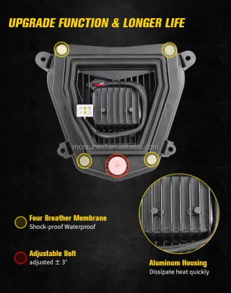 EMark Certified LED Headlight for Duke 690/Motorcycle Accessories LED Lights with Halo for Duke 690R