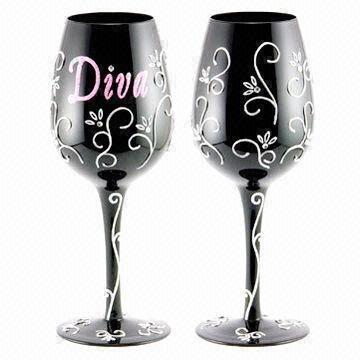Hand-painted Wine Glasses with 30mm Diameter