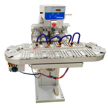 Four Color Semi-Automatic Pad Printing Machine with Conveyor - Supplier Prices