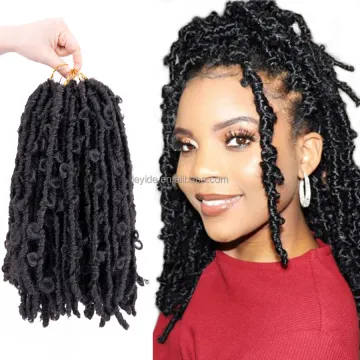 AliLeader Factory Price Butterfly Locs Crochet Hair 12" Distressed Faux Short Bob Crochet Faux Locs Braid Synthetic Hair
