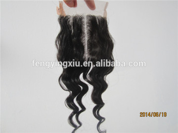 human remy hair virgin hair closure two part lace base net 5*5 10"