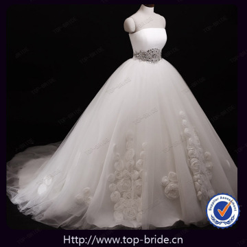 S1438 Real Handmade Made Flower Ball Gown Latest Wedding Dresses