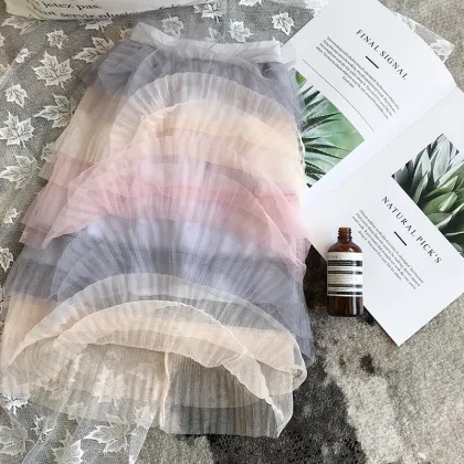 Fashion new girl gradient rainbow skirt kid girl skirts baby tulle skirt