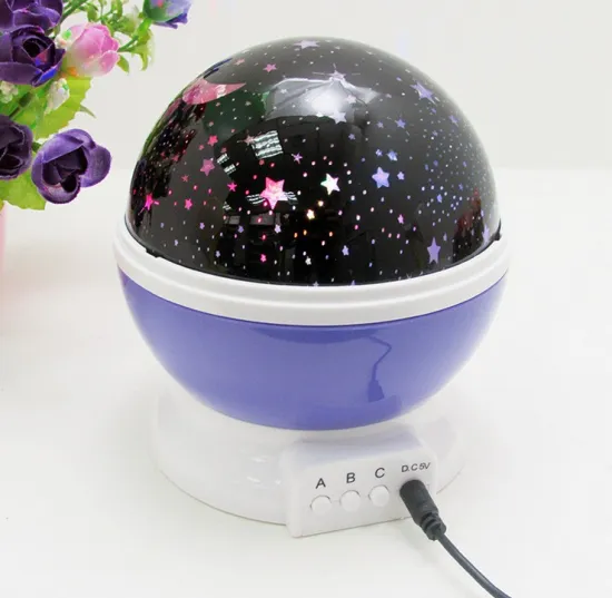 HENGBO-1 USB Cord 3 Modes Rotating Projector Star Sky Moon Baby Night Light