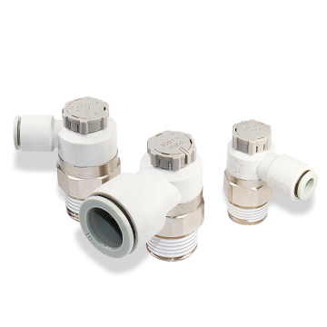 Valvola di controllo del flusso e velocità di spinta del cilindro Connettori di regolazione per attuatori pneumatici: AS1021F, AS2201F e AS3201F