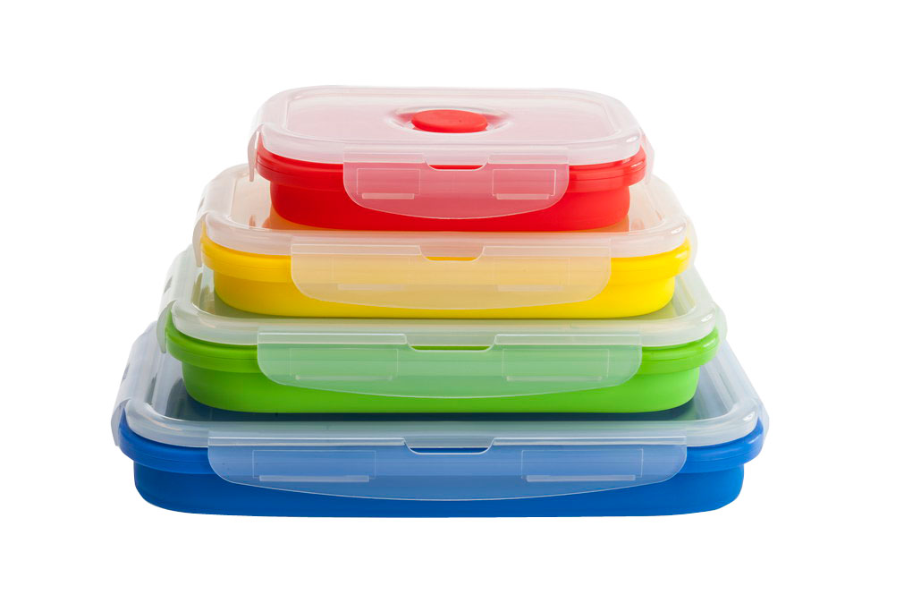 Colored Silicone Lunch Box Set Of 4