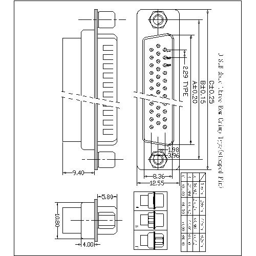 HDC01-MXXXXX D-SUB Male Three Row Crimp Type(stamped Pin)2