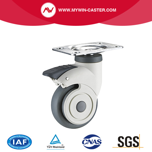 Alle plastic medische ABS -plaat draaibare totale rem PP Caster Wheels