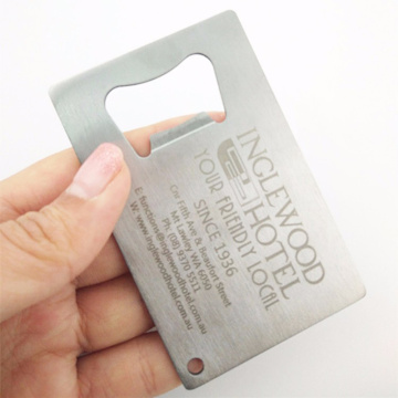 Stainless Business Card Engrave Logo Text Bottle Opener