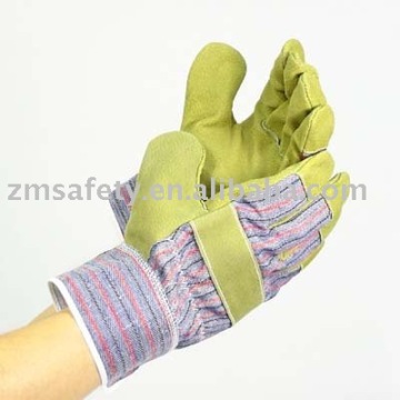 Full palm pig split leather work glove
