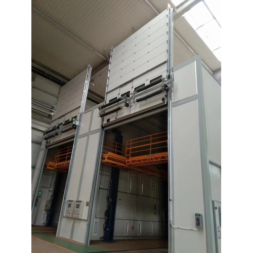 High speed rolling up overhead sectional door