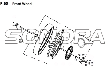 F-08 Front Wheel  JET 14 XS175T-2 For SYM Spare Part Top Quality