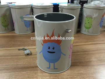 CUSTOM Tin CAN Box, custom made printed money tin can.