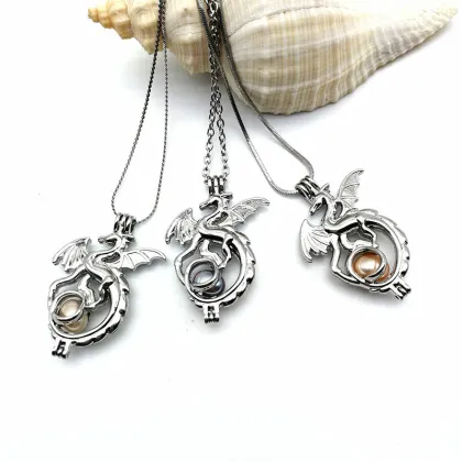 Big Dragon Cage pendant Silver Jewelry Making