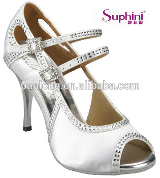 White crystal sexy ladies Glamourous wedding shoes