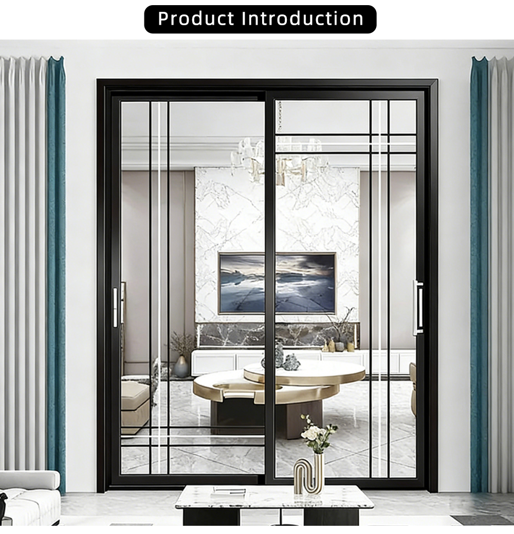 Bedroom Slim Frame Glass Sliding Door YJ-P046 X