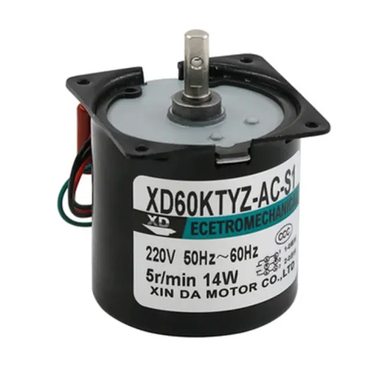 60KTYZ AC Synchronous Motor: 220V, 14W, Centric Shaft, 2.5-110rpm, Permanent Magnet Motor with CW & CCW Gear Options