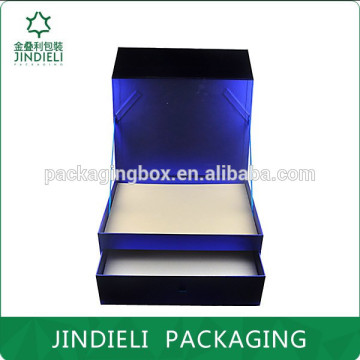 shiny blue cover cosmetics boxes with drawer