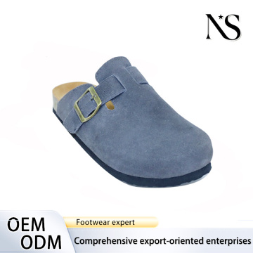 Sleek Gray Suede Clogs for Women