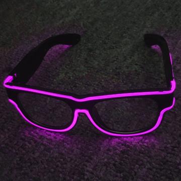 Pink USB Rechargeable LED Luminous Flashing Sunglasses for Women