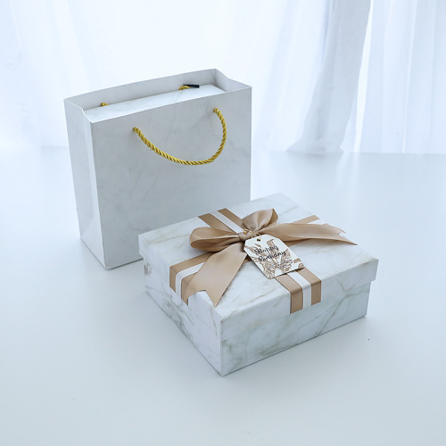 Packaging Boxes Custom Marbling Rigid Gift Box White