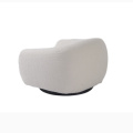 Modern Pascal Swivel Lounge Sandalyesi Beyaz Boucle